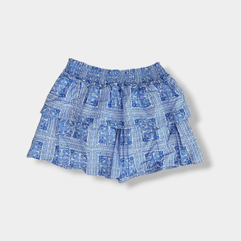 Vineyard Vines Girls Janie Smocked Skirt Blue Floral M 12-14